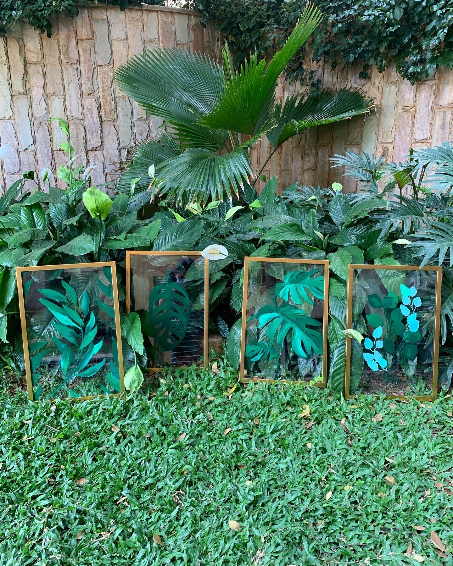 Set of 4 Leaf Paintings