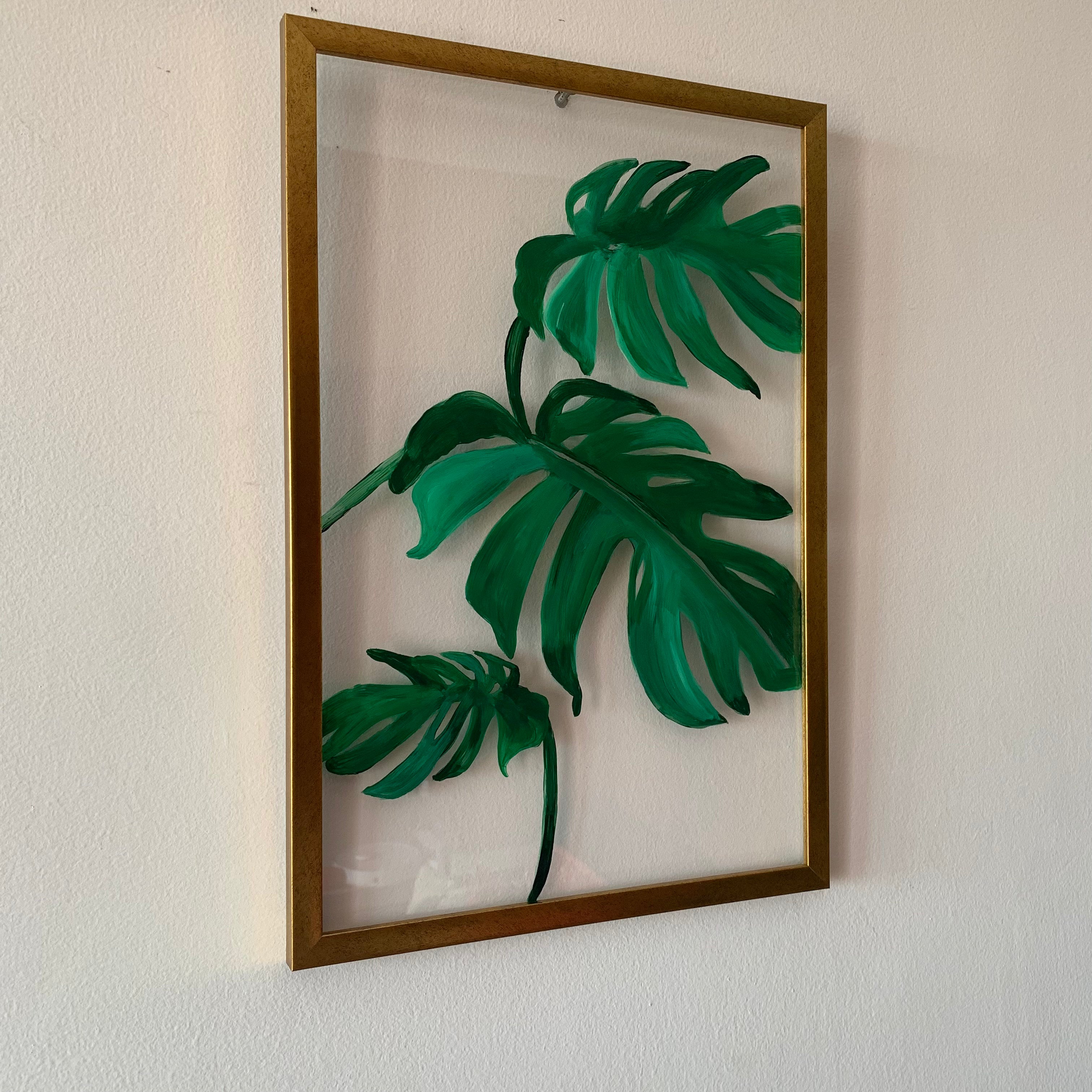 Acrylic 2025 monstera leaf